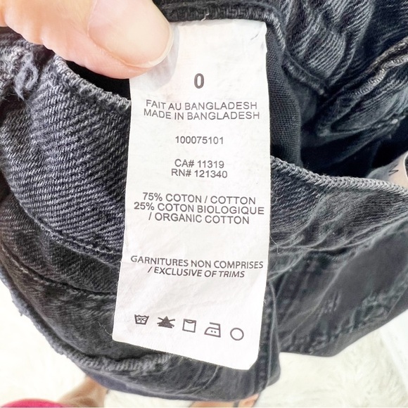 GARAGE DENIM BLACK VINTAGE HIGH RISE STRAIGHT JEANS SZ WOMENS 0/24 - Picture 4 of 4